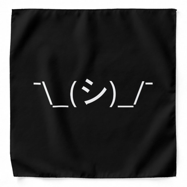 Oops Shrug Emoticon ¯\_(シ)_/¯ Japanese Kaomoji Bandana (Front)