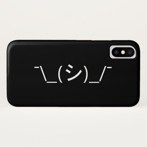 Oops Shrug Emoticon _シ_ Japanese Kaomoji iPhone X Case