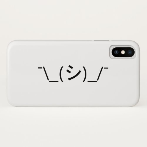 Oops Shrug Emoticon _シ_ Japanese Kaomoji iPhone X Case