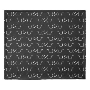 Oops Shrug Emoticon ¯\_(シ)_/¯ Japanese Kaomoji Duvet Cover