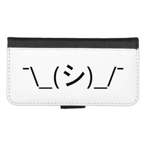 Oops Shrug Emoticon _シ_ Japanese Kaomoji iPhone 87 Wallet Case