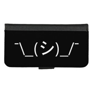 Oops Shrug Emoticon ¯\_(シ)_/¯ Japanese Kaomoji iPhone 8/7 Wallet Case