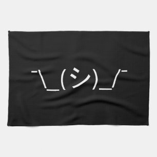Oops Shrug Emoticon ¯\_(シ)_/¯ Japanese Kaomoji Kitchen Towel
