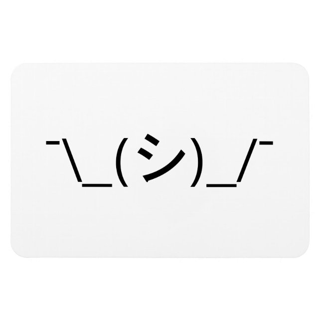 Oops Shrug Emoticon ¯\_(シ)_/¯ Japanese Kaomoji Magnet (Horizontal)