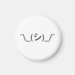 Oops Shrug Emoticon ¯\_(シ)_/¯ Japanese Kaomoji Magnet