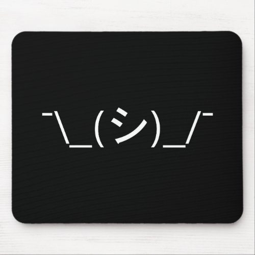 Oops Shrug Emoticon _シ_ Japanese Kaomoji Mouse Pad