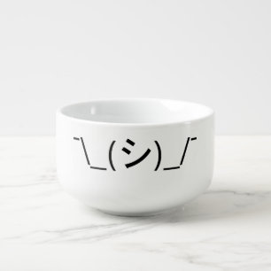 Oops Shrug Emoticon ¯\_(シ)_/¯ Japanese Kaomoji Soup Mug