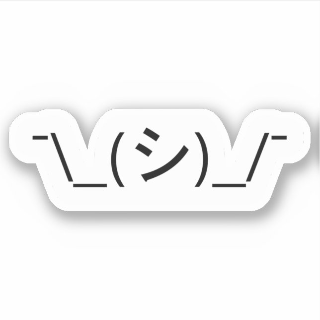 Oops Shrug Emoticon ¯\_(シ)_/¯ Japanese Kaomoji Sti Sticker (Front)