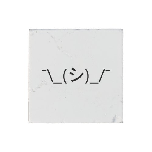 Oops Shrug Emoticon _シ_ Japanese Kaomoji Stone Magnet