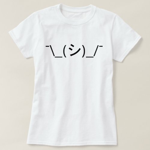 Oops Shrug Emoticon _ã_ Japanese Kaomoji T_Shirt