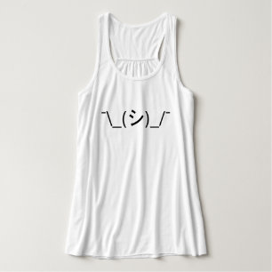 Oops Shrug Emoticon ¯\_(シ)_/¯ Japanese Kaomoji Tank Top