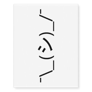 Oops Shrug Emoticon ¯\_(シ)_/¯ Japanese Kaomoji Temporary Tattoos