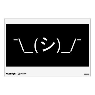 Oops Shrug Emoticon ¯\_(シ)_/¯ Japanese Kaomoji Wall Decal