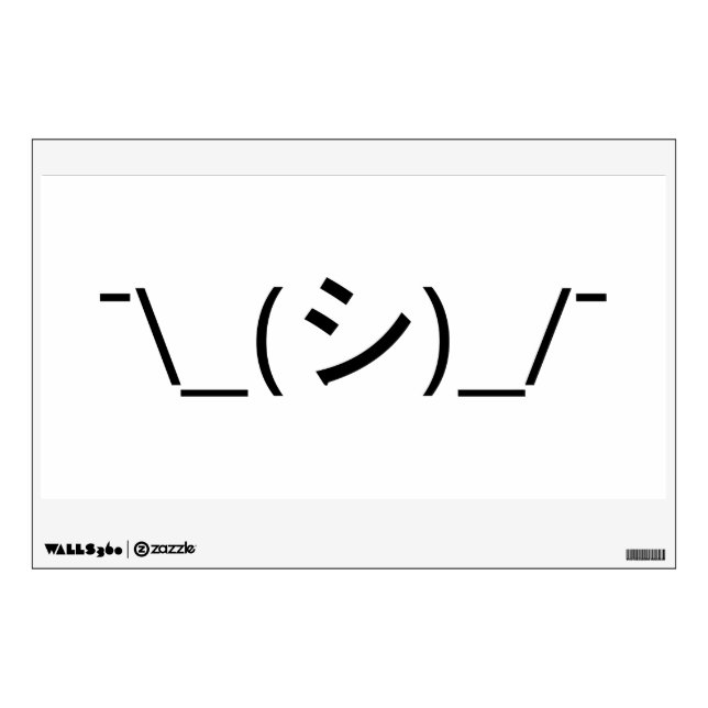 Oops Shrug Emoticon ¯\_(シ)_/¯ Japanese Kaomoji Wall Decal (Front)