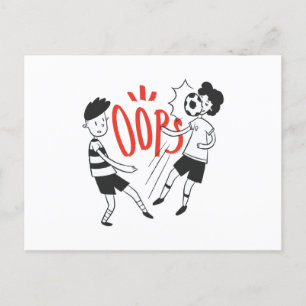 oops soccer postcard