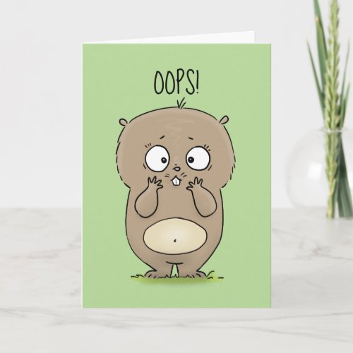 Oops Sorry forgot cute hamster belated birthday Card