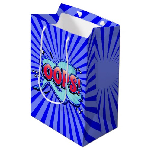 Oops Super Hero Comic Book Action Bubble Medium Gift Bag