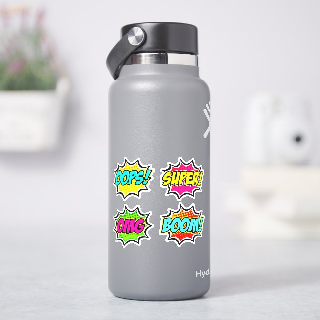OOPS Super OMG Boom Burst Pop Art  4" Vinyl        Sticker (HydroFlask)