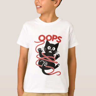 Oops! Tangled Cat Graphic T-Shirt