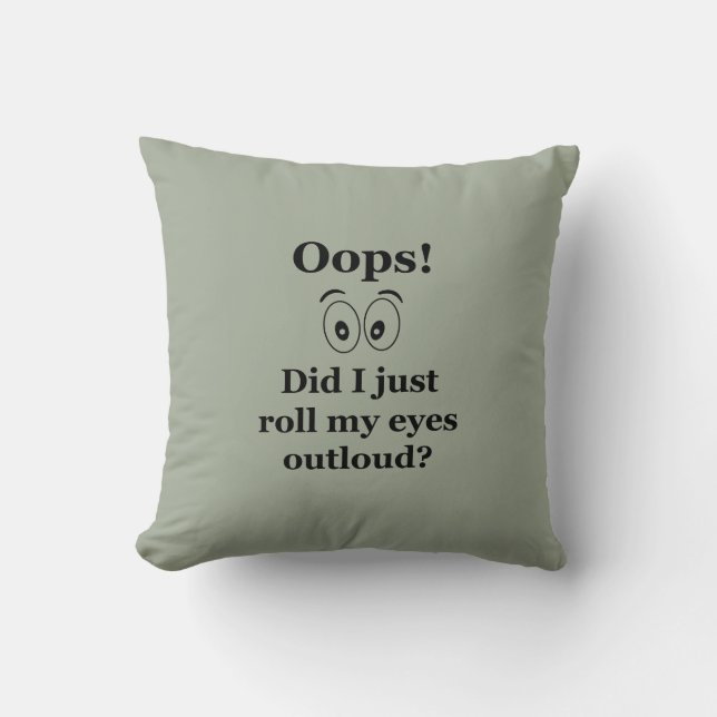 Oops! Throw Pillow (Front)