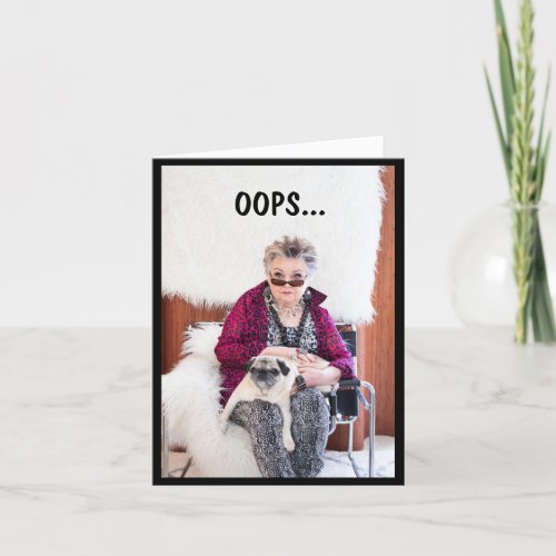 Oops Using the Dogs Shampoo Folded Greeting Card