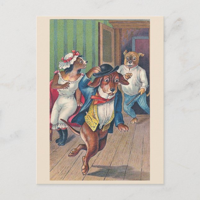 "Oops" Vintage Dogs Postcard (Front)