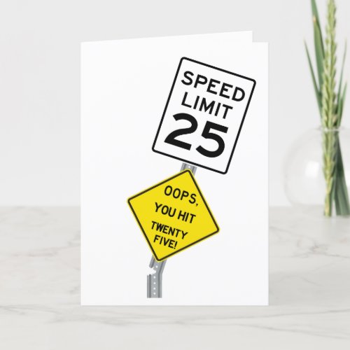 Oops You Hit 25 funny 25th birthday card