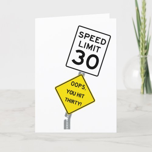 Oops You Hit 30 funny 30th birthday card