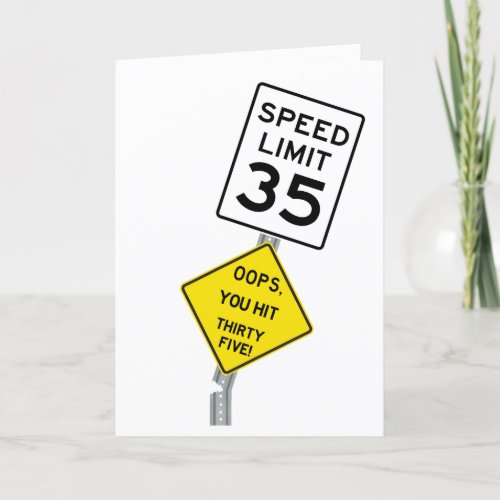 Oops You Hit 35 funny 35th birthday card