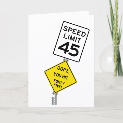 Oops You Hit 45 funny 45th birthday card