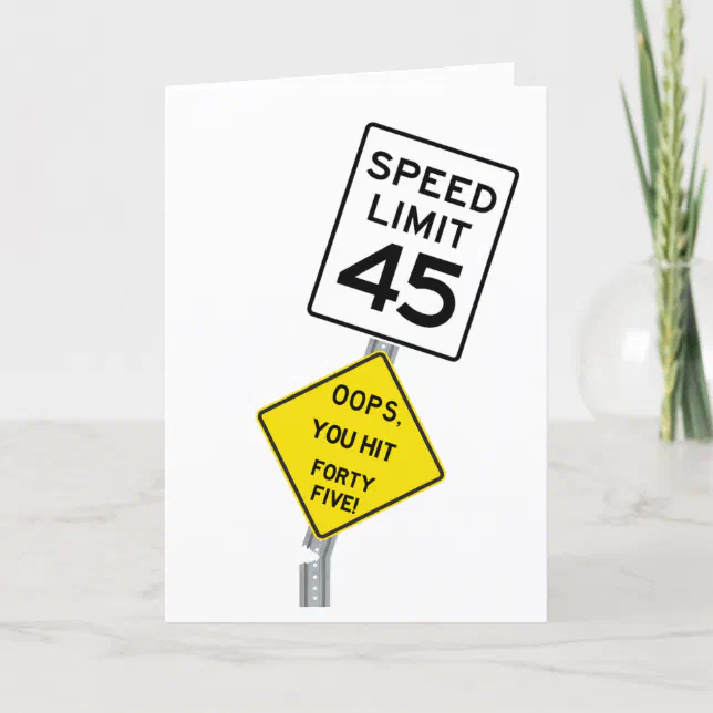 Oops You Hit 45 funny 45th birthday card | Zazzle