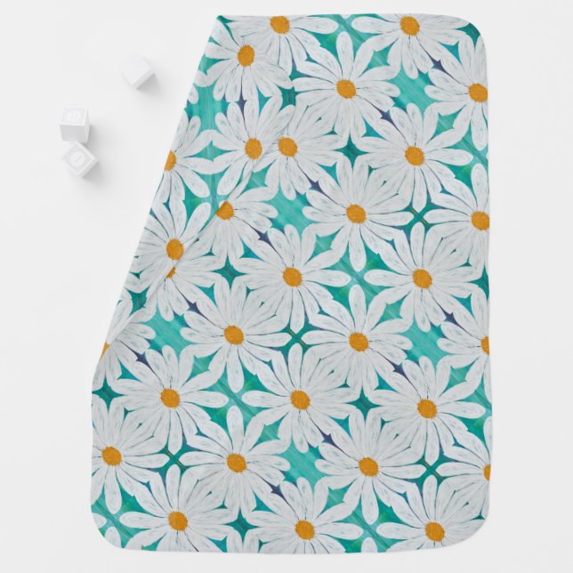 Oopsie Daisy Pattern Baby Blanket (In Situ)
