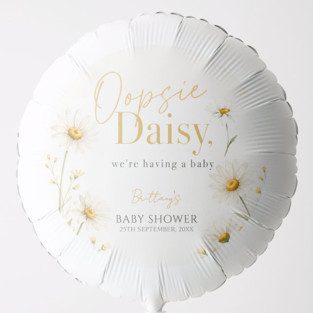 Oopsie Daisy Wildflower Baby Shower  Balloon (Front)