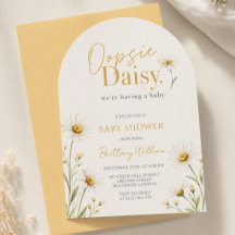 Oopsie Daisy Wildflower Watercolour Baby Shower 