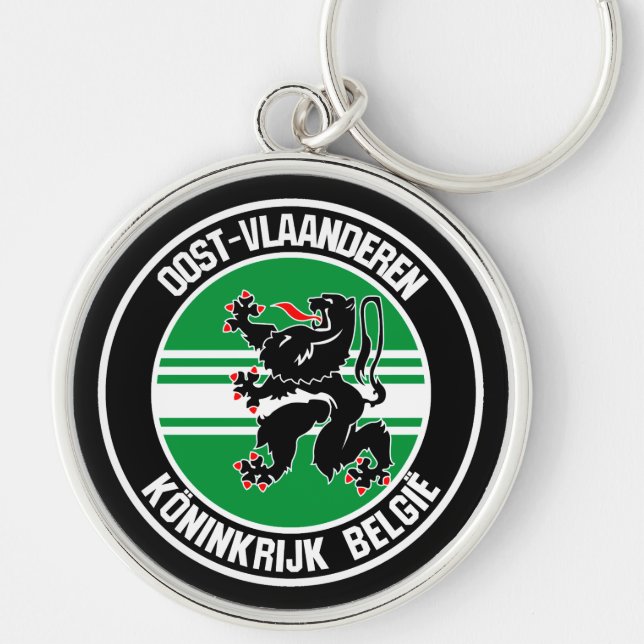 Oost-Vlaanderen Round Emblem Keychain (Front)