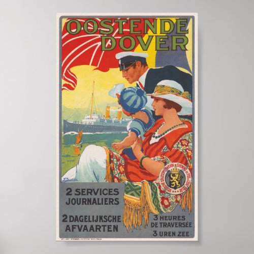 Oostende Dover Vintage Poster 1920