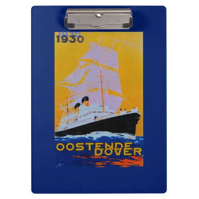 Oostende Dover Vintage PosterEurope Clipboard (Front)