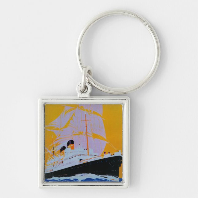 Oostende Dover Vintage PosterEurope Keychain (Front)