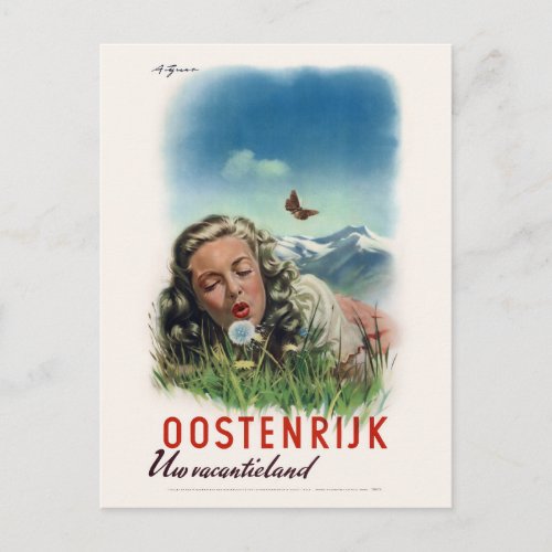 Oostenrijk Un vacantieland Austria Vintage Poster Postcard