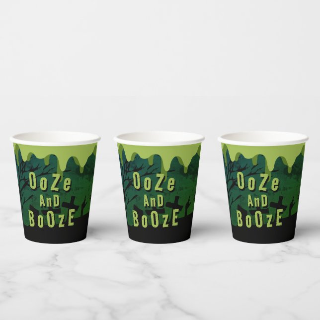 Ooze And Booze Scary Halloween Zombie Crawl Paper Cups (Multi)