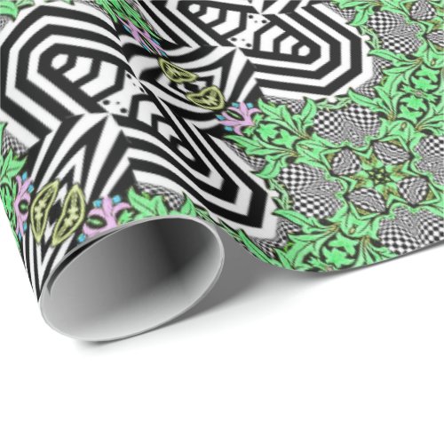 Op_Art Arlene Black and White Wrapping Paper