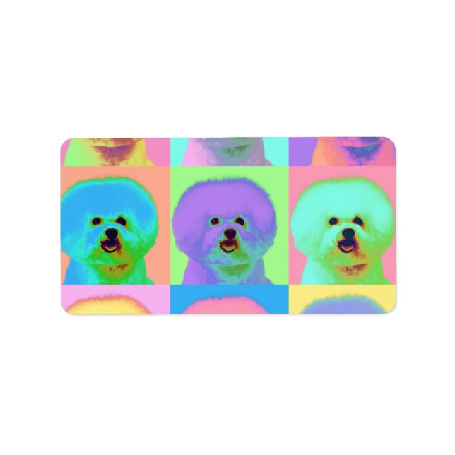 Op Art - Bichon Frise - Cody Label (Front)