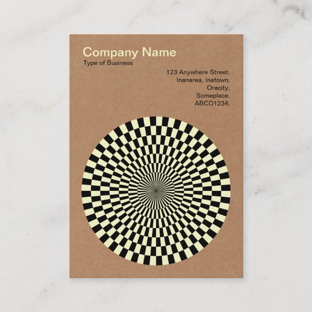 Op Art - Black and Cream - Cardboard Business Card (Front)