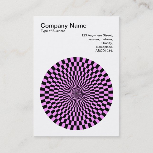 Op Art - Black and Light Purple Business Card (Front)