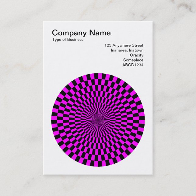Op Art - Black and Magenta Business Card (Front)