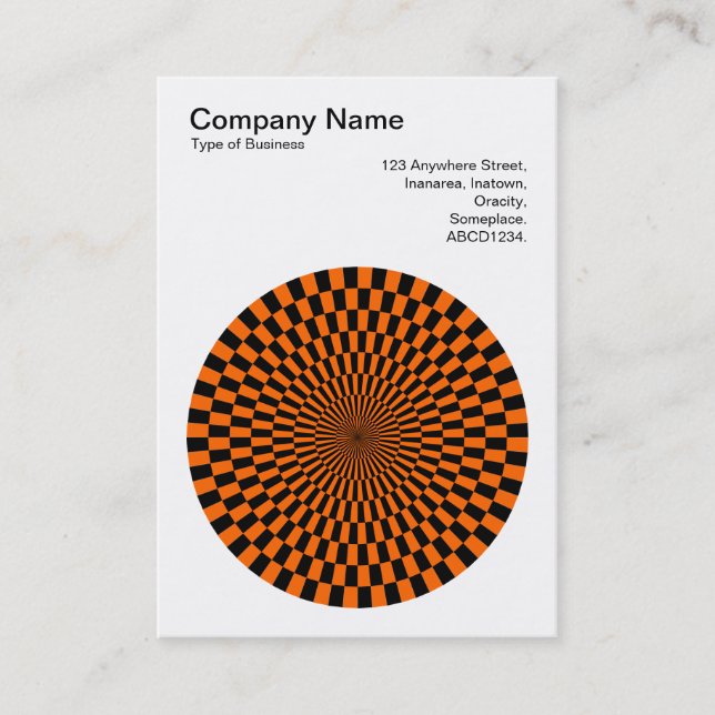 Op Art - Black and Orange Business Card (Front)