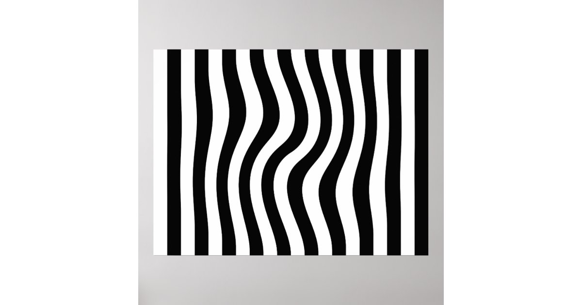 Op Art Black and White Twisted Stripes Poster | Zazzle