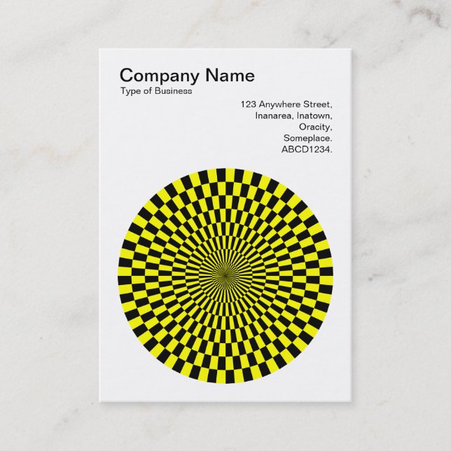 Op Art - Black and Yellow Business Card (Front)