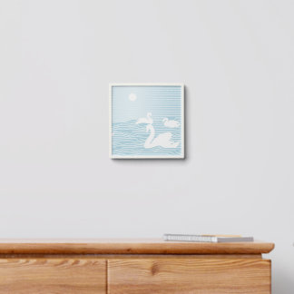OP Art Blue Swan Drift Peel And Stick Photo Tile