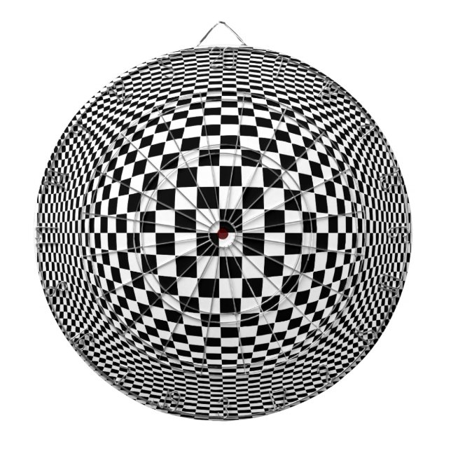 Op Art Challenge Dartboard With Darts (Front)